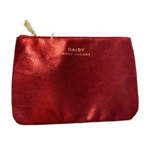 Marc Jacob Daisy Red Makeup Bag, Zip Shiny Classic Lightweight Travel Case, New